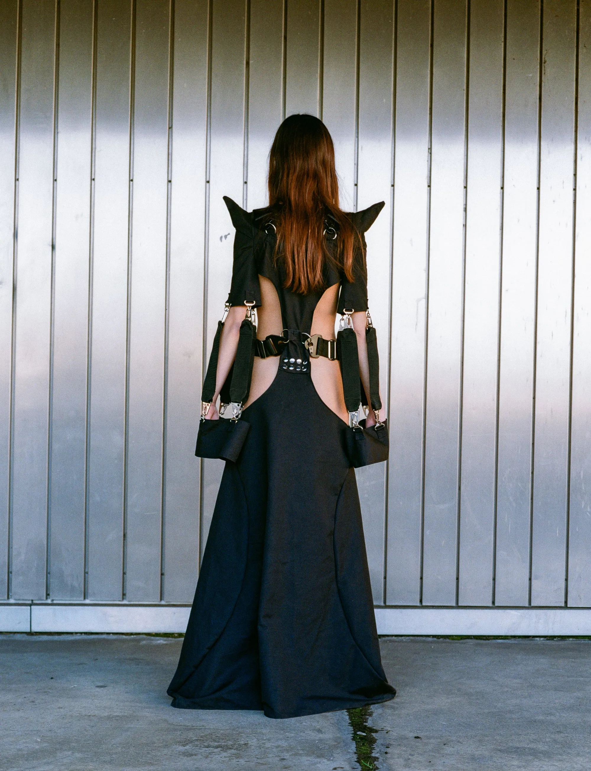 Racing 6-Point Belt Dress — back view showing the harness