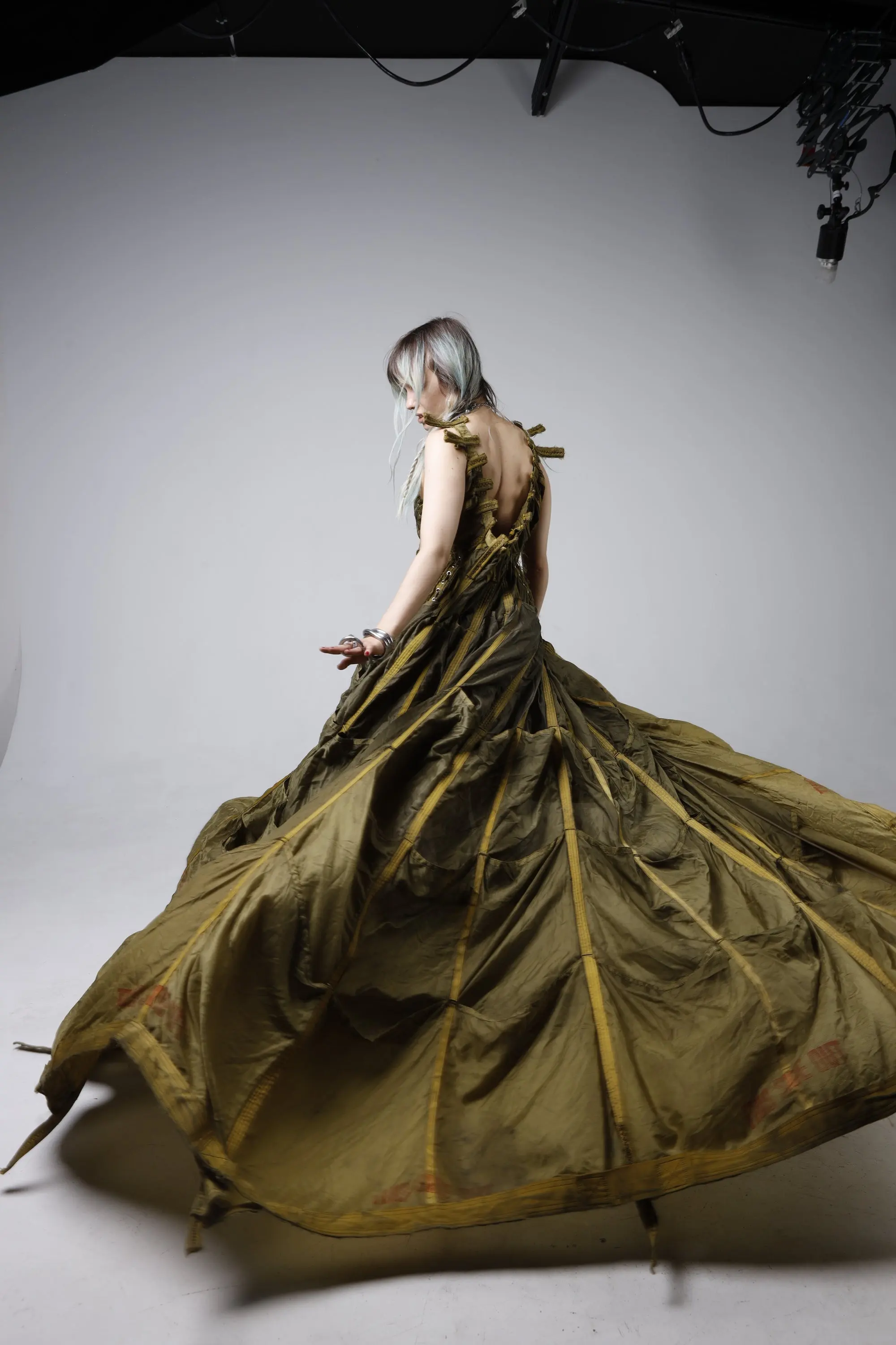 Parachute Dress — the skirt in motion, canopy flaring