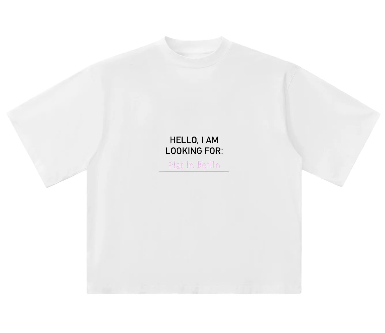 ?Flat? Berlin Shirt with pink hand-written print